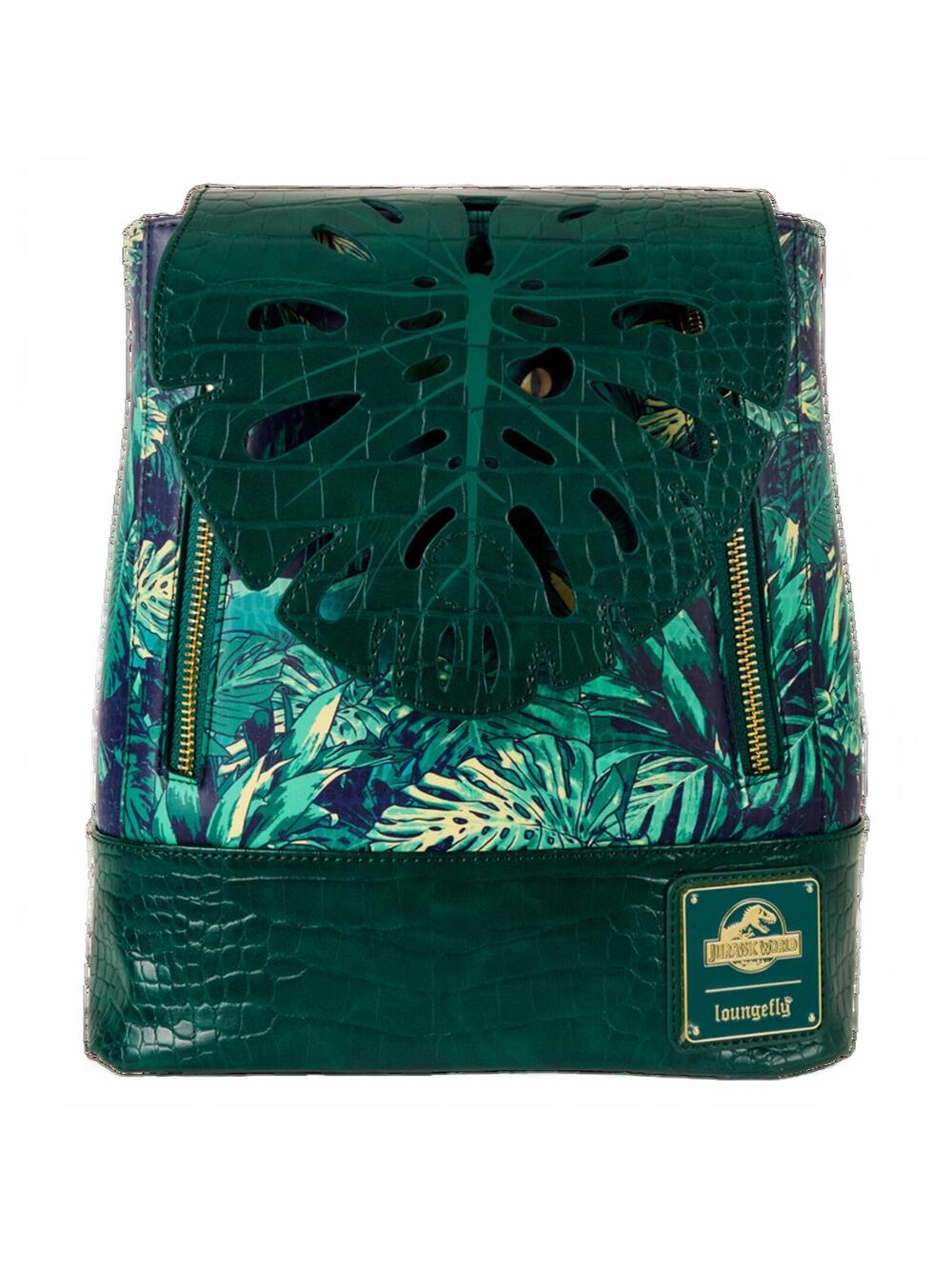 NWT Loungefly Jurassic World Jungle Velociraptor Glow Drawstring Mini Backpack